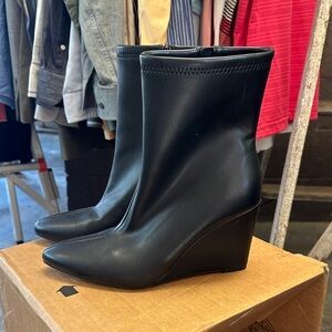 a new day Black Wedge Boots